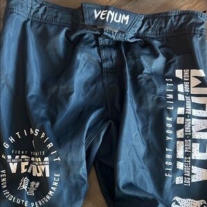 Venum Blue Fight Shorts for BJJ, MMA, and Muay Thai